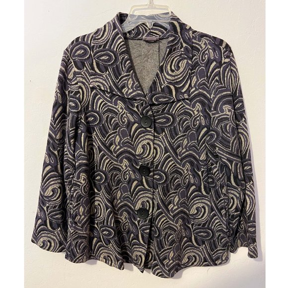 Habitat Clothes to Live In Cotton Blend Paisley Jacquard Swing Jacket, Sz M - Picture 1 of 9